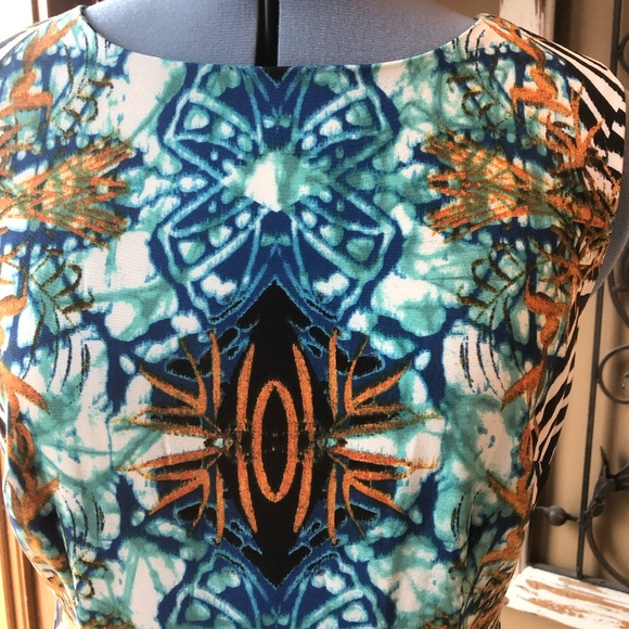 Ronnie Nicole Size 6 Dress - Like New - Black, Gold, Blue, White - Picture 4 of 5